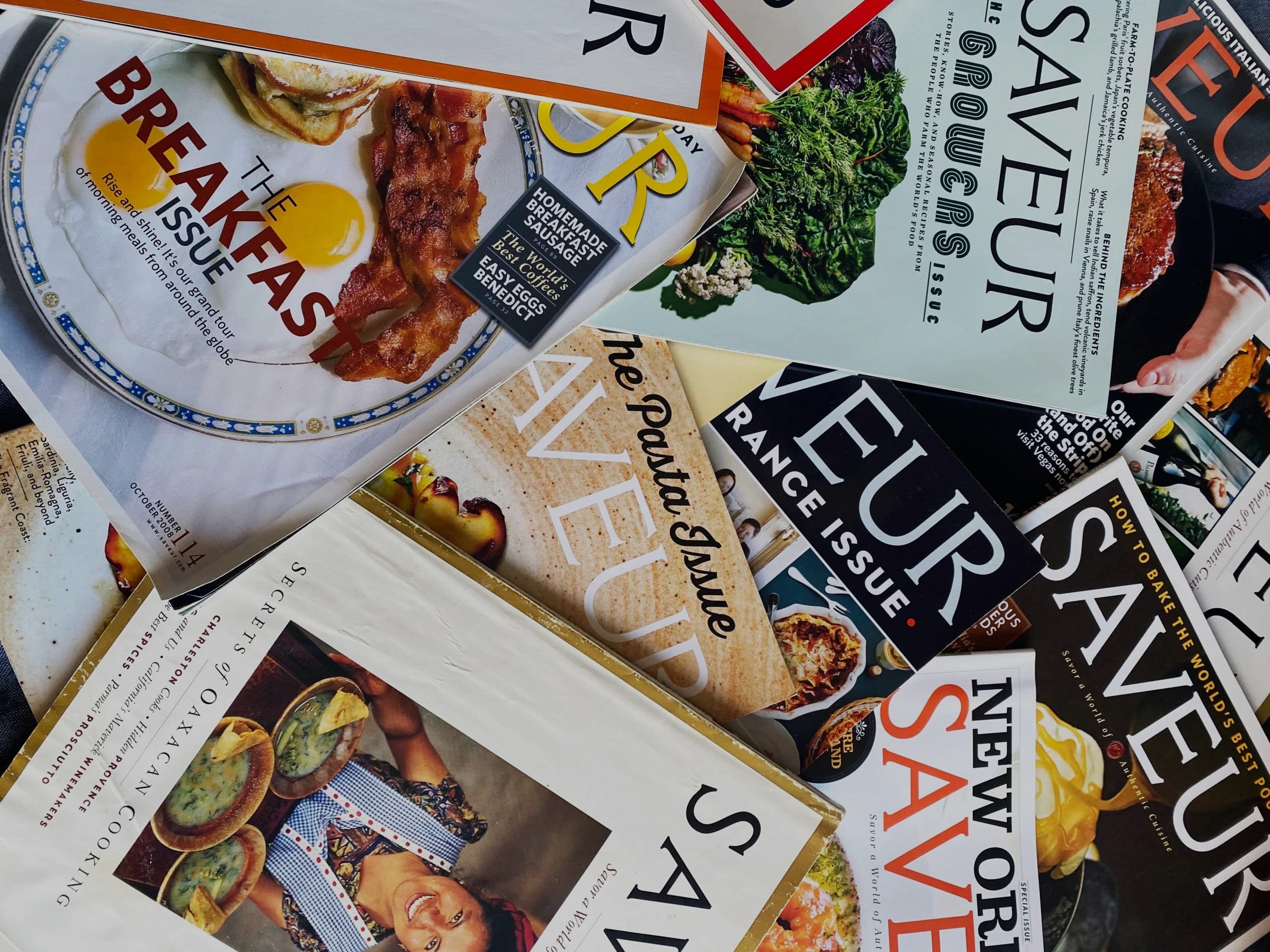 SAVEUR magazine backissues pile