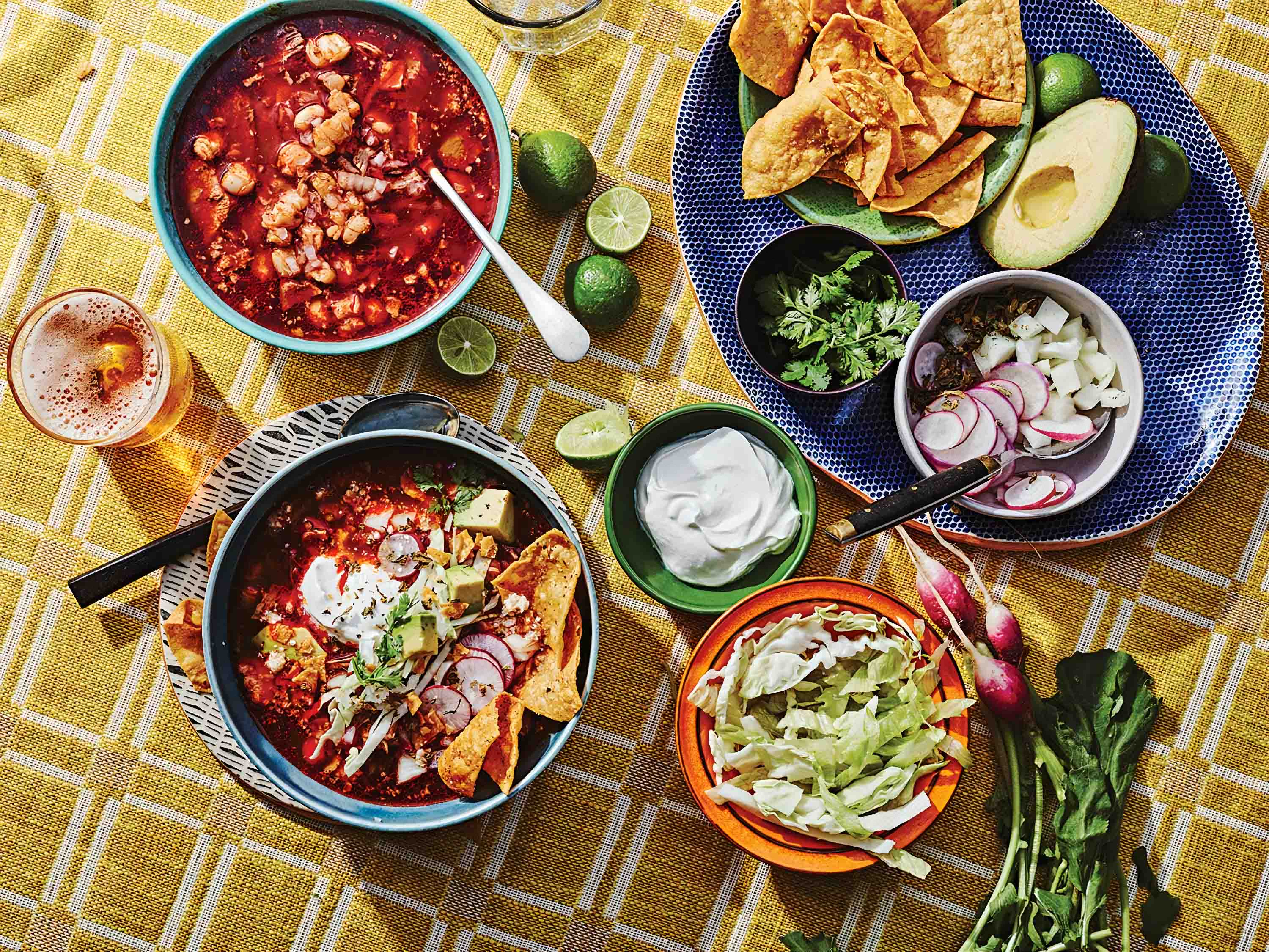 Mexican food spread
