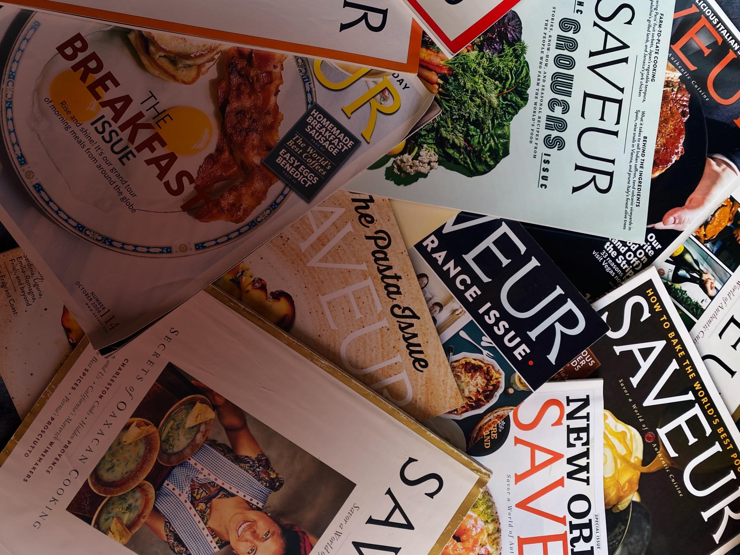 SAVEUR magazine backissues pile