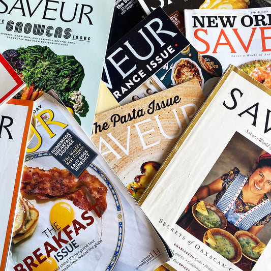 SAVEUR magazine backissues pile