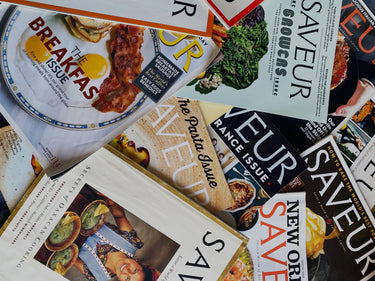 SAVEUR magazine backissues pile