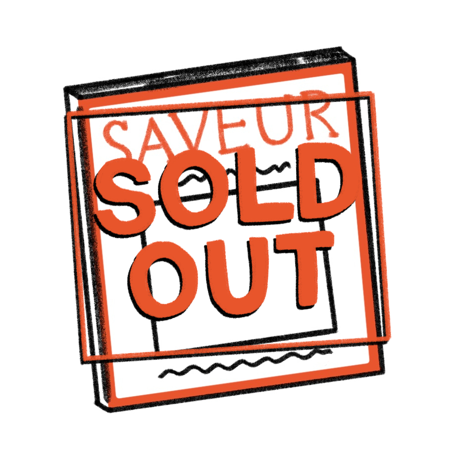 Illustration depicting SAVEUR magazine: SOLD OUT